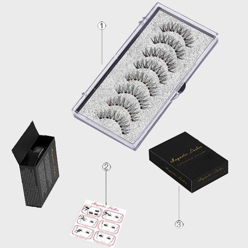MB 8pcs/4 Pairs 5 Magnet Magnetic Eyelashes Set Eyebrow Pencil 3D Mink False magnetic lashes Natural faux cils magnetiqu Tweezer