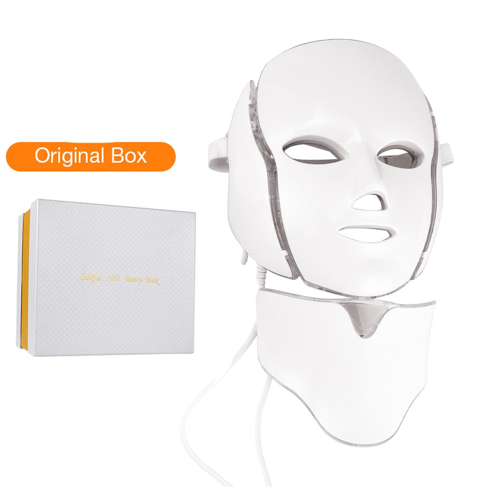VIP Facial LED Mask with Neck LED Light Therapy Face Beauty Mask Skin Tightening Photon Rejuvenation Whitening Facial Massager
