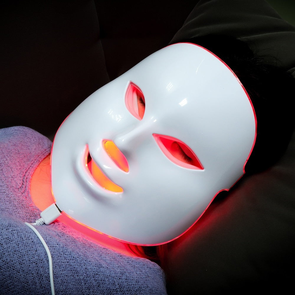 VIP Facial LED Mask with Neck LED Light Therapy Face Beauty Mask Skin Tightening Photon Rejuvenation Whitening Facial Massager