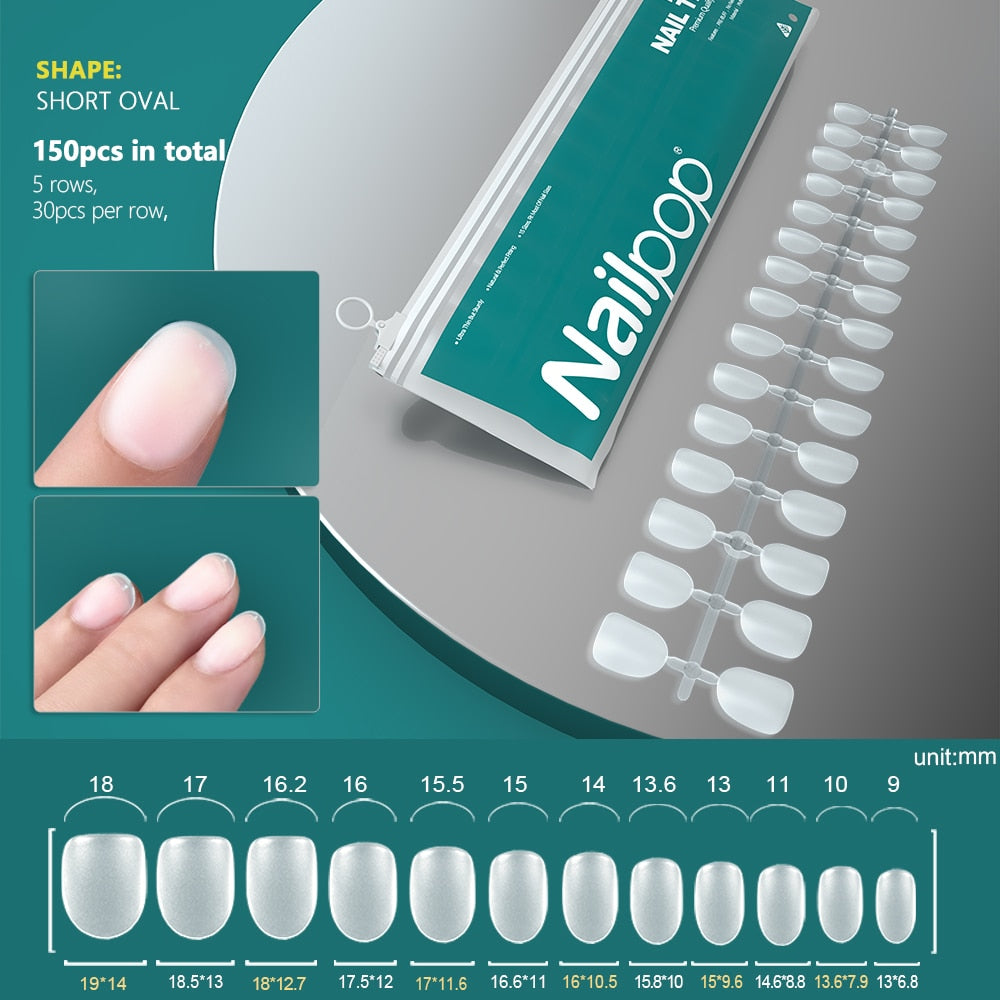 NAILPOP 120pcs False Nails Acrylic Press on Nails Coffin Artificial Nails Clear Fake Nail Tips for Extension Manicure Tool