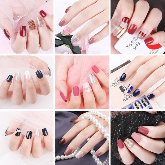 30pcs Designed Fake Nails Artificial False Nails Tips Set Full Cover for Decoration Press On Fake Nails Art Tips With Sticker