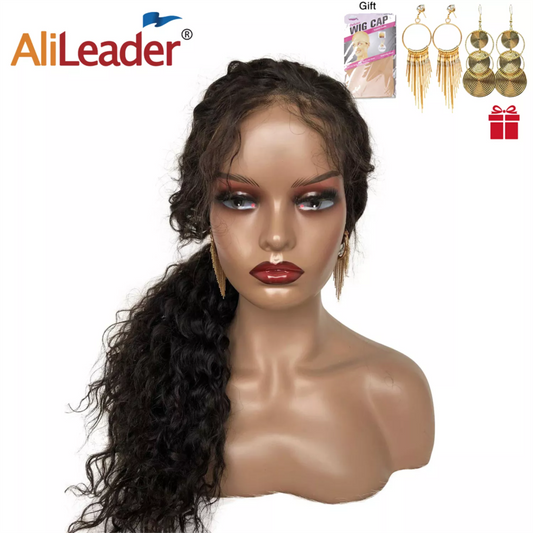 African American Female Mannequin Head With Shoulders For Wig Display Realistic Mannequin Head With Shoulders For Display Wigs